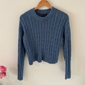 GAP Classic Blue Cable Knit Sweater